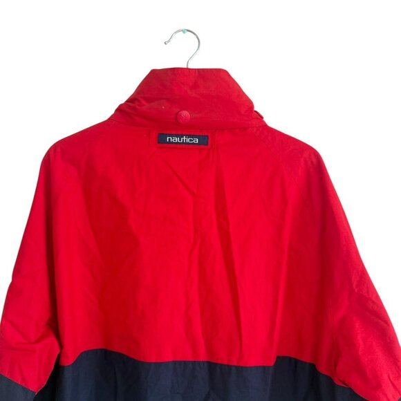 NAUTICA RED BLUE WINDBREAKER JACKET OUTDOOR WOMENS SIZE LARGE - Picture 5 of 8